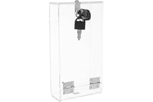 TEHAUX Transparent Lockable Cell Phone Storage Box with Keys Portable Mobile Phone Storage Cabinet for Office and Classroom C
