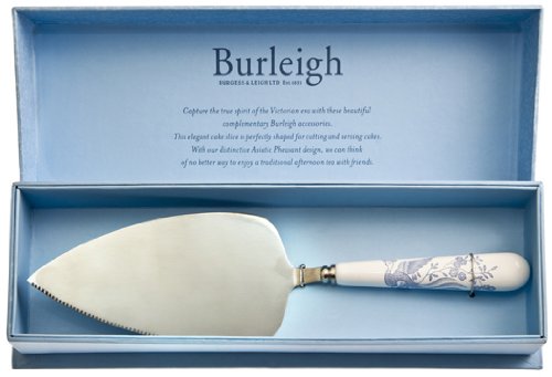 Click Here to See More Images Burleigh Blue Asiatic Pheasants Cake Slice 25.5 cm by Burleigh