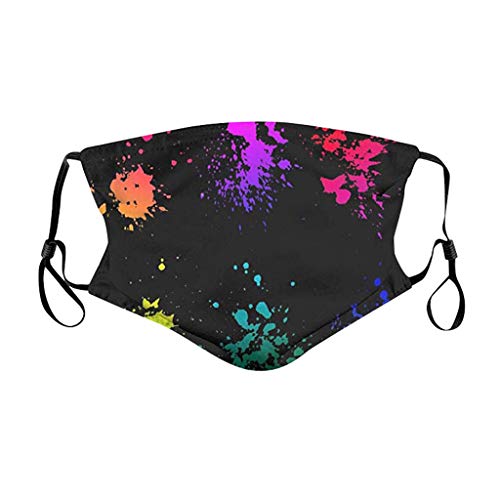 Wendeyipi 5PC Face Bandana Washable Women Cloth Polyester Dustproof Reusable Mouth Neck Gaiter with 10 F-i-l-ters