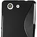 iGadgitz S Line Wave Black Glossy TPU Gel Skin Case Cover for Sony Xperia Z3 Compact D5803 D5833 + Screen Protector