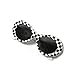 JUSLINK Bold Retro Oval Mod Thick Frame Sunglasses Round Lens Clout Oval Goggles (checkered)