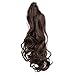 Clip Ponytail Extension Claw in Hair Natural Synthetic Hairpiece for Girl, Lady and Woman Curly and Straight 18/21 inches 5.3 ounces (Medium Brown-curly)thumb 1