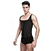 FeelinGirl Men's Latex Steel Boned Waist Cincher Corset Vest Size M Black