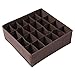 Finnhomy Foldable Storage Closet Bra Underwear Organizer Drawer Divider, 4 Sets, Dark Brown