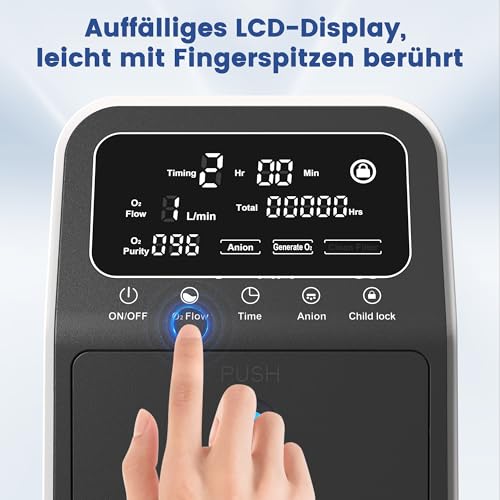 Oxygen Device for Home, Oxygen 30% ~ 90% Purity 1-9L/min Flow, 24H Continuous Oxygen Supply, with Misting, Remote Oxygen Concentrator, Home and Travel