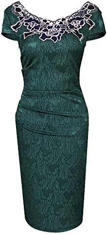 Zadachiel Women's Round Neck Slit Embossed Bodycon Dress
