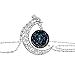 Linsh Dome Moon Time Gems Pendant Necklaces Hollow Out Carved Moon Stars Pendant(Style 1)
