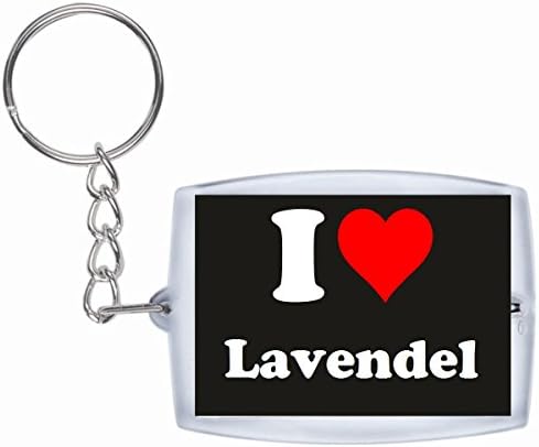 Exclusive Gift Idea: Keyring "I Love Lavendel" in Black, a Great gift that comes from the Heart - Backpack pendant - love pendant - Keychains- Keyring- Christmas Gift