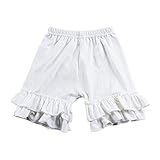 Wennikids Toddler Baby Girls Cotton Double Ruffle Shorts Pants 1-8t (L(5-6T), White)