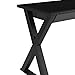 Walker Edison Lawrence Urban Industrial X Leg Glass Top Computer Desk, 48 Inch, Black