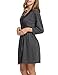 HOTOUCH Womens Robes Knee Length Lightweight Robe 3/4 Sleeves Cotton Bathrobe for Sleepwear Gray M