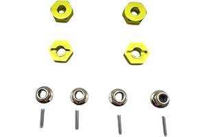 ZRRC Aluminum 12mm Hex Hubs Wheel Adapters & M4 Flanged Lock Nuts,5mm Thick,for HPI HSP Redcat Tamiya Traxxas Axial RC4WD D90 1/10 RC Car (Golden)