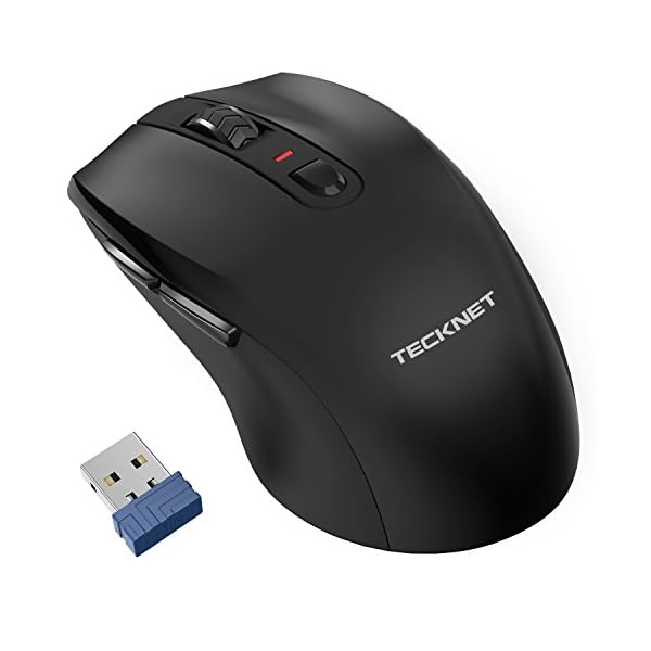 TECKNET Wireless Mouse, 2.4GHz with USB Receiver, 6-Level Adjustable 4800 DPI, Computer Mouse with 6 Buttons, Cordless…