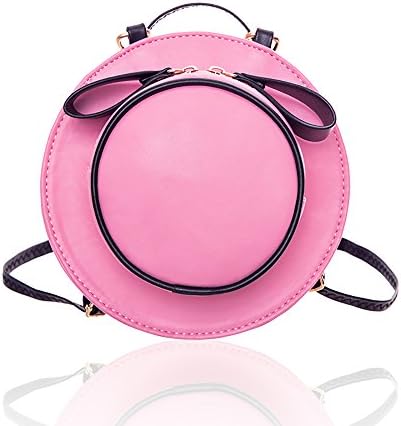 New Design Fashion Little Girls Purse Cute PU Leather Crossbody Bag and Backpack Hat Design Gift for Girls (Pink)