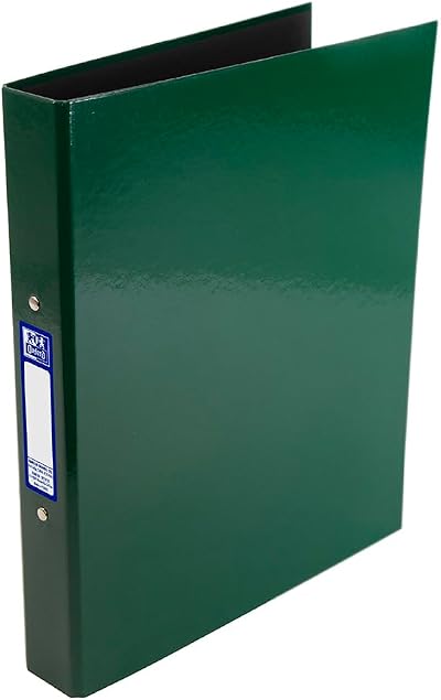 Oxford Premium A4 Ring Binder Green 25mm 40mm Spine Laminated Paper on Board