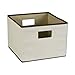Household Essentials Storage Bin with Handles, Natural Canvas with Brown Trim