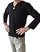 Men's Summer T-Shirt 100% Cotton Thai Hippie Shirt V-Neck Beach Yoga Top (X-Large, Black)