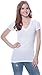 4 Pack Zenana Women's Basic V-Neck T-Shirts, White, White, White, White, Large