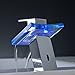 Deck Mount Modern Single Handle Widespread Waterfall Bathroom Vessel Sink LED Faucet Chrome Bath Tub Mixer