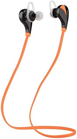 Intcrown Bluetooth Headphones V4.0 Built in Microphone Wireless In-ear Earbuds Headset for Running GYM Exercise (Orange)