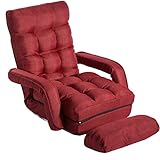 Merax Sofa Lounger Bed with Armrests and a Pillow (Red)