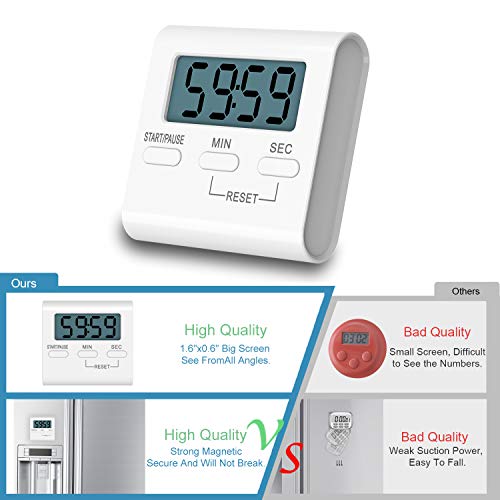 Kissarex Digital Kitchen Countdown Timer Teachers Classroom Counter Large LCD Loud