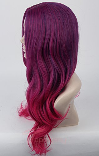 Women's Wig Long Wavy Cosplay Halloween Costumes Wig Purple Red Gradient Ombre