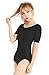 Speerise Womens Short Sleeve Leotard Lycra Spandex Dance Bodysuit, M, Black