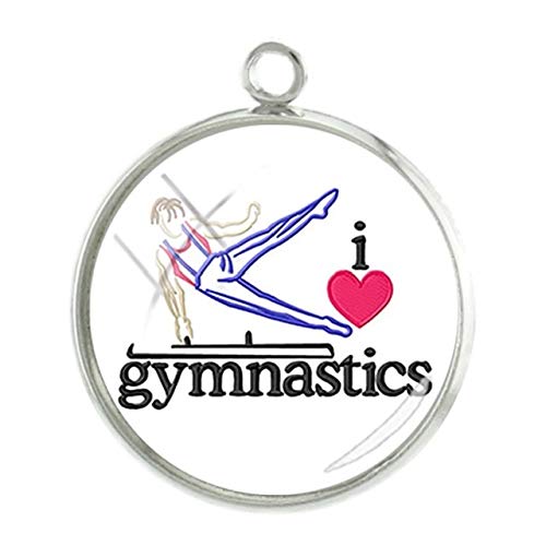 Pendants -1Pc Artistic Gymnastics Pendants Charms 20mm Rhythmic Gymnasts Silhouette Picture Glass Dome Jewelry Accessories - GY220