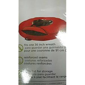 J&J home fashion 36 Inch Wreath Bag, Red, 36 in L x 36 in W x 5 in H