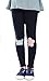 Beloved Lucia Girls Spring and Autumn Floral Embroidery Cotton Leggings Navy