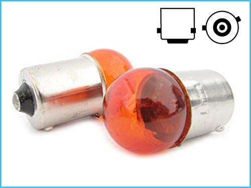 Blister 2 lampade Sferica RY10 W Amber BAU15s 12 V 10 W ARANCIONE PER LUCI Frecce Moto Piedi STORTI