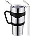 Homitt 30 oz Insulated Tumbler Travel Mug, Double Wall Vacuum Stainless Steel Cup Bundle with Lid, Handle, 2 Curved Straws, Cleaning Brush, (24 Hours Ice Retention)