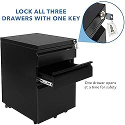 Mount-It! Black 3 Drawer Mobile File