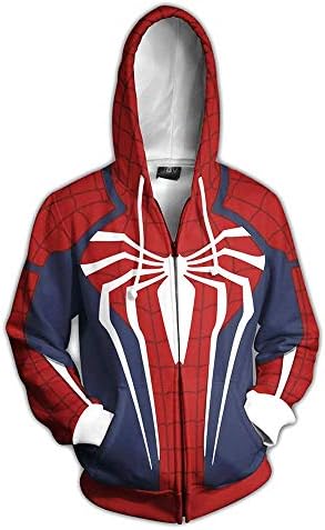 Online Smarty Spiderman PS4 White Spider Men's Hoodie Jacket 3D Digital Printed | Superhero Cosplay