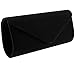 Jubileens Wedding Evening Party Velvet Clutch Bag Retro Envelope Cross Body Handbag (black)