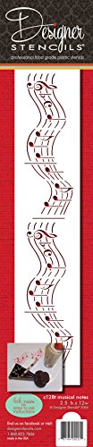 Designer Stencils C128T Musical Notes Cake Stencil, 12