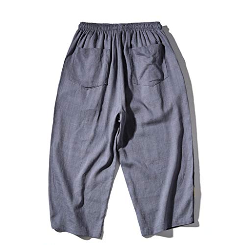 VEZAD Harem Yoga Pants Summer Men Casual Jogger Fitness Linen Loose Trousers
