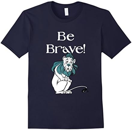Men's Fun T-shirt Tee shirt Be Brave Wizard of Oz Cowardly Lion XL Navy