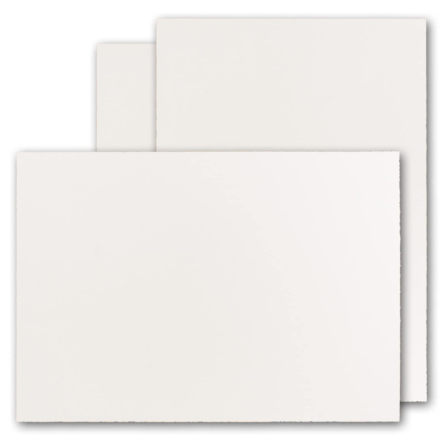 NEUSER PAPIER 50 Pieces DIN A4 Vintage Cards, Handmade Paper, 210 x 297 mm, semi-matt Without fold Vellum Surface Hand-Torn