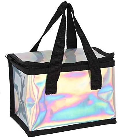 Cool Bag School Picnic Lunch Box Insulated Thermal Cooler Iridescent Shiny Trendy Metallic Effect Kids Adults