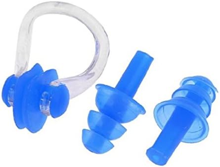 Pparty Swimming Silicone Ear Plugs and Nose Clip for Children 2 Case Pack (Blue)