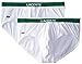Lacoste Men's 2-Pack Colours Cotton Stretch Brief, White, Medium