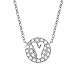 D.B.MOOD Jewelry for Women Pendant Necklaces Silver Rolo Chain Crystal Gemstone Necklace 26 Letters 17.3 Inches Y