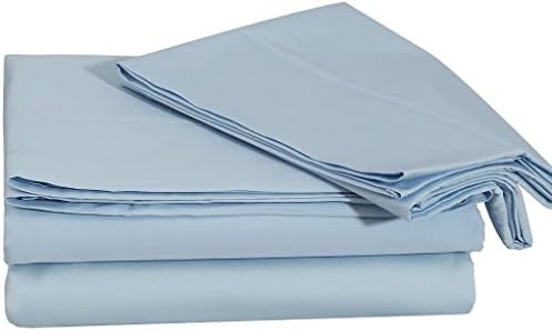Premium Bedding - 600 Thread Count Bedspread 100% Cotton Hotal Collections 4 Piece Sheet Set Sateen Weave Deep Pocket Breathable Bedding Set California King Sky Blue