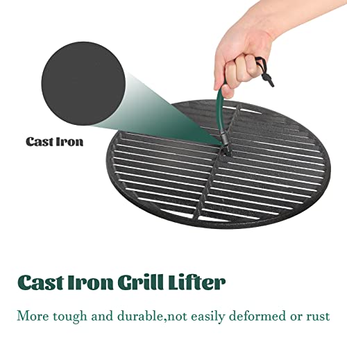 KAMaster Cast Iron Grill Grate Lifter Kamado Grill Accessories Fit Big