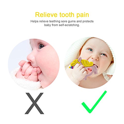 image for RonXer Baby Teething Toy Unicorn Teether Massage, Molar Teeth Soother 
