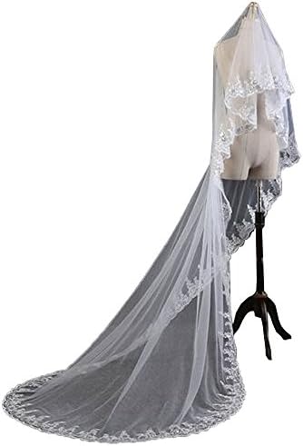 DYS Women's 1T Wedding Veils with Comb Cathedral Length Beaded Bridal Veil(More)