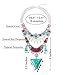 Miraculous Garden Womens Vintage Alloy Silver Long Boho Bohemian Necklace Ethnic Tribal Boho Necklace Geometry Red Turquoise Beads Statement Necklace Jewelry Sets for Women. (1)