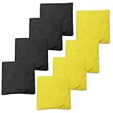 Premium Weather Resistant Duck Cloth Cornhole Bags - Set of 8 Bean Bags for Corn Hole Game - 4 Yellow & 4 Black